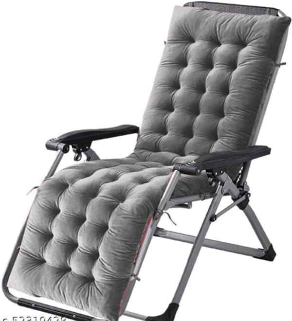 Mom's Moon Soft Velvet Chair Pad/Chair Cushion for Rocking Chair /Office/ Home in Outdoor and Indoor /Resting on Floor Set of 1 ( 18 x 50 Inch Grey ) - Grey